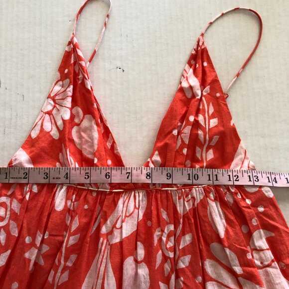 Farm Rio Women’s Orange Neon Jungle Tiered Maxi Dress Size XS Casual Resort - Picture 10 of 16